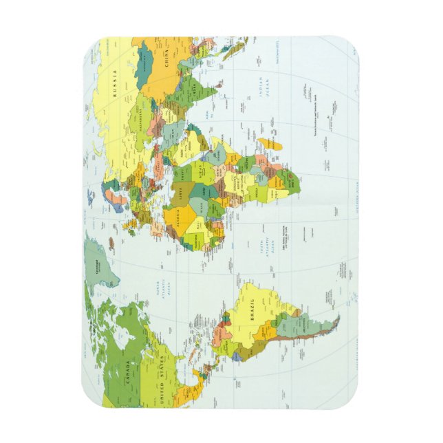 World Map Globe Atlas Countries Magnet (Vertical)