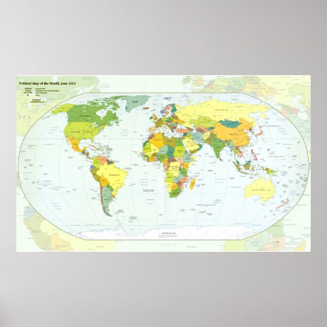 World Map Globe Atlas Countries Poster (Front)