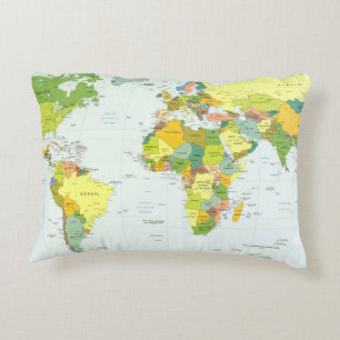 world+map+globe+country+atlas accent pillow
