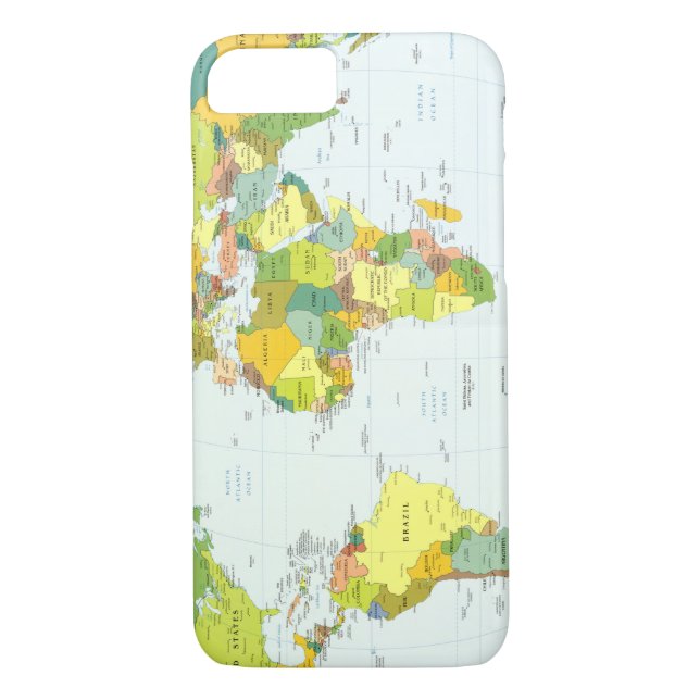 World Map Globe Country Atlas Case-Mate iPhone Case (Back)