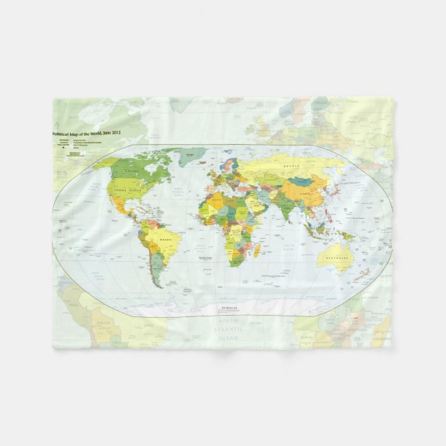 World Map Globe Country Atlas Fleece Blanket (Front (Horizontal))