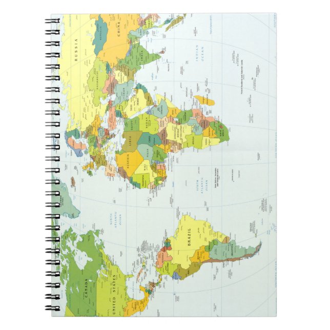 World Map Globe Country Atlas Notebook (Front)