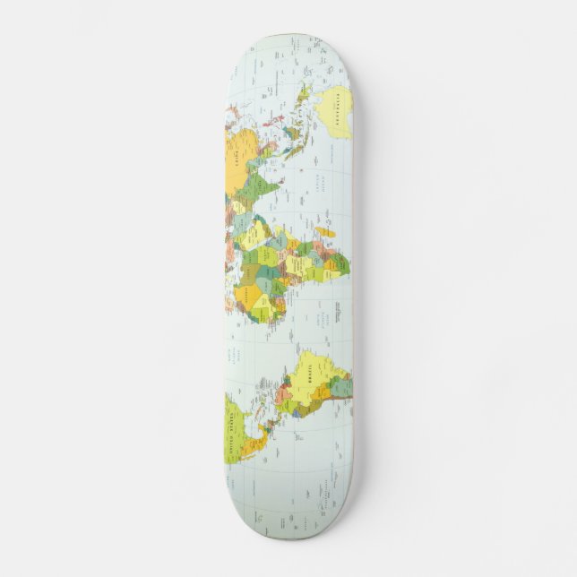 World Map Globe Country Atlas Skateboard (Front)