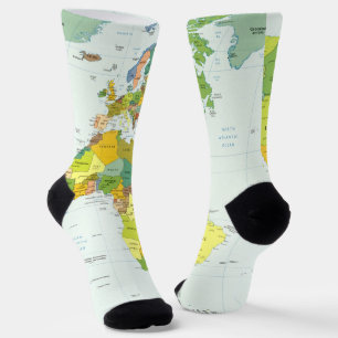 world+map+globe+country+atlas socks