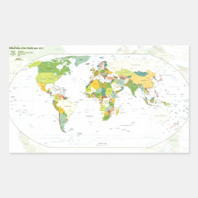 World Map Globe Country Atlas Sticker (Front)