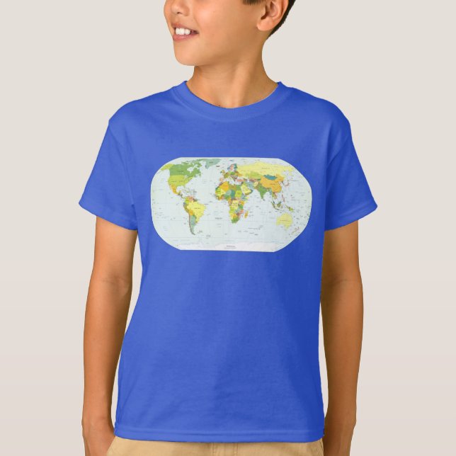 World Map Globe Country Atlas T-Shirt (Front)