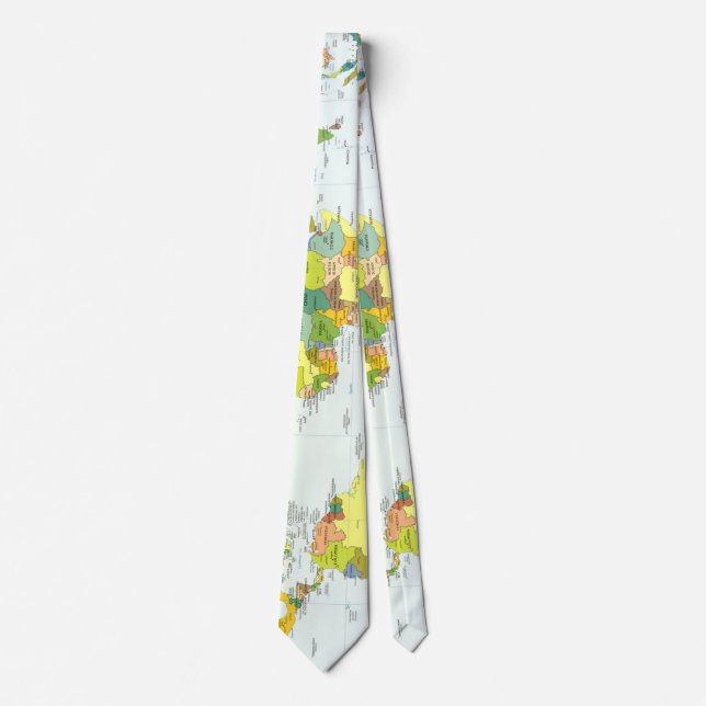 World Map Globe Country Atlas Tie (Front)