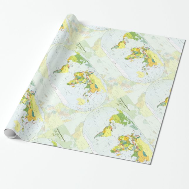 World Map Globe Country Atlas Wrapping Paper (Unrolled)