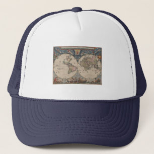 World Map Globe Travel Antique Trucker Hat