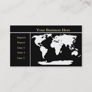 World Map Gold/Black Business Card 2