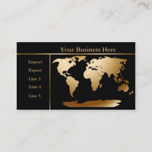 World Map Gold/Black Business Card 4