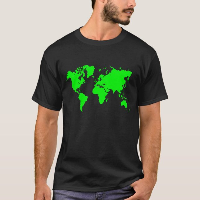 World Map - Green T-Shirt (Front)
