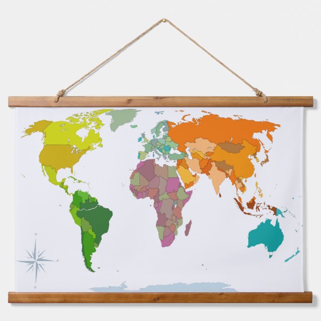 World Map  Hanging Tapestry (Front)