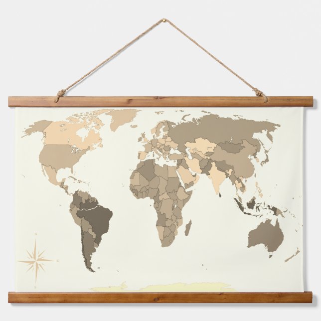 World Map  Hanging Tapestry (Front)