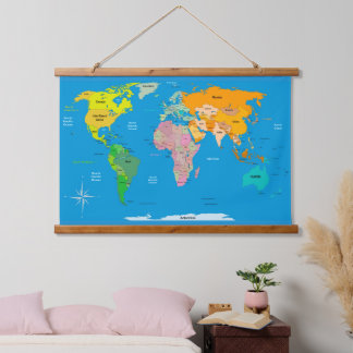 World Map Hanging Tapestry
