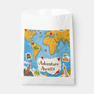 World Map Heart Pins Adventure Awaits  Favour Bag