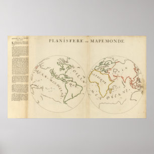 World Map in 4 Parts Poster