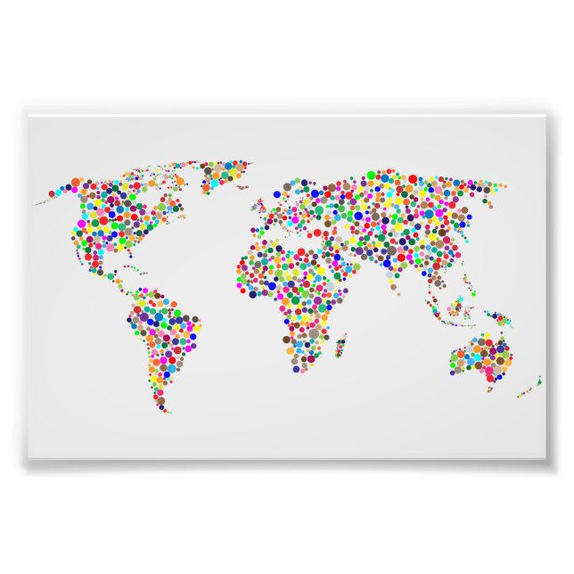 World Map in Fog Filter Photo Print (Front)