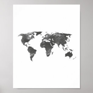 World Map In Grey, The World Maps _1 Poster