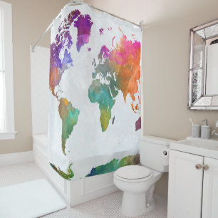 World Map In Watercolor