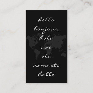 World Map International Greetings Business Card