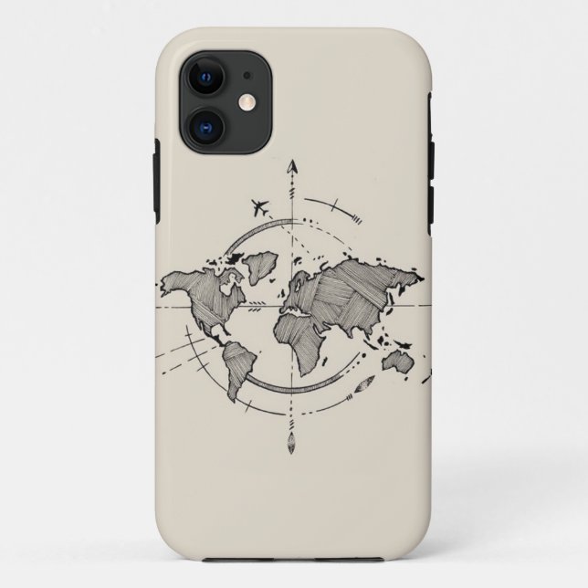World Map iPhone 11 Case – Travel Lover’s  (Back)
