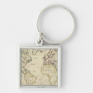 World map keychain