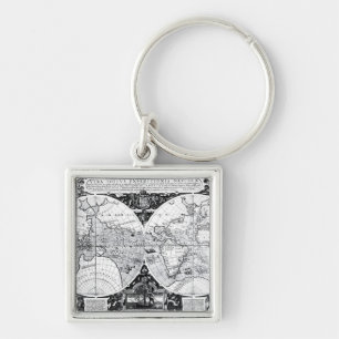 World map keychain