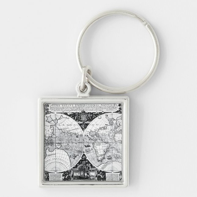 World map keychain (Front)