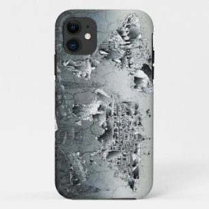 world map landmark collage iPhone 11 case