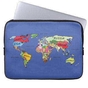 World Map Laptop Sleeve