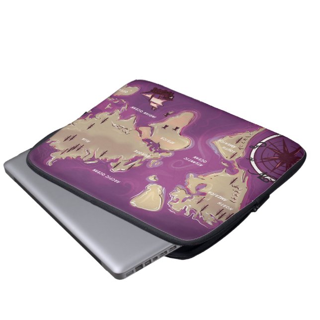 World Map Laptop Sleeve (Front Bottom)