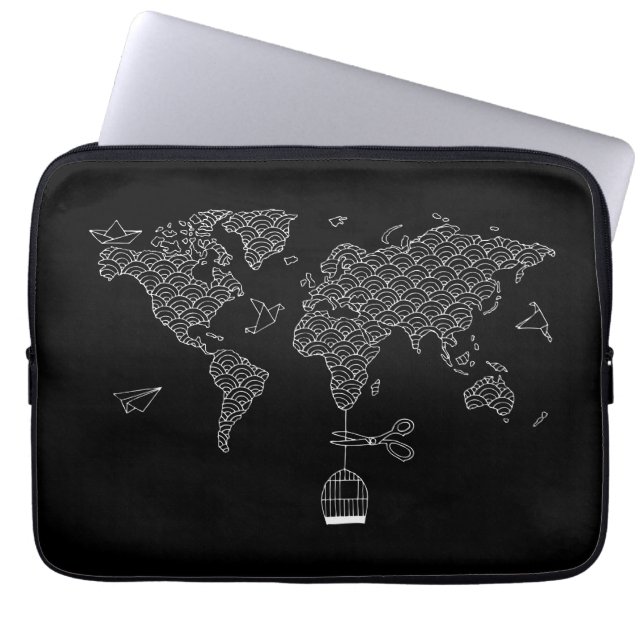 World Map Laptop Sleeve (Front)