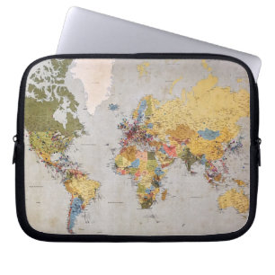 world map laptop sleeve