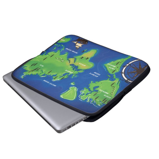 World Map Laptop Sleeve (Front Bottom)