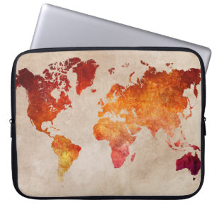 world map laptop sleeve