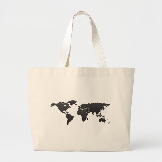 World Map Large Tote Bag (Front)