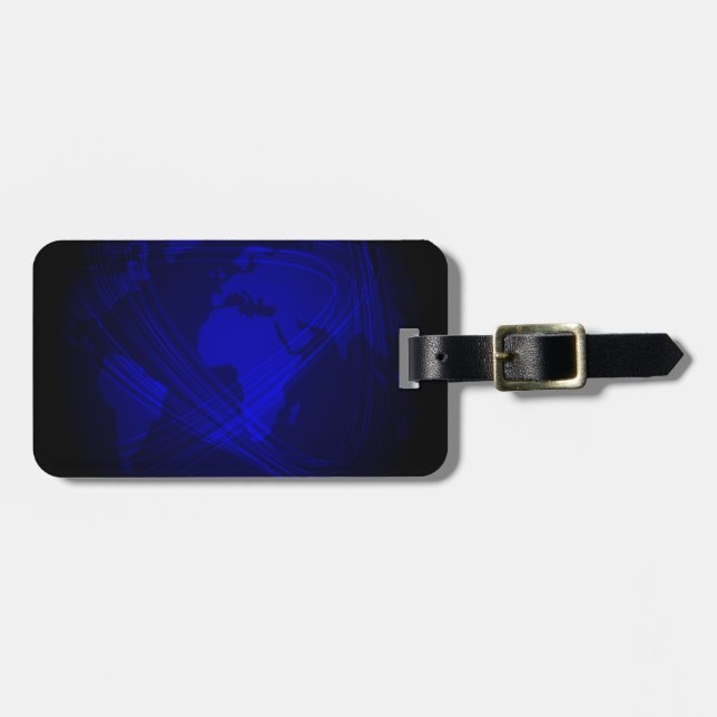 World Map Luggage Tag (Front Horizontal)