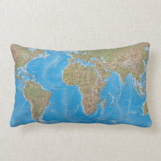 World Map Lumbar Pillow