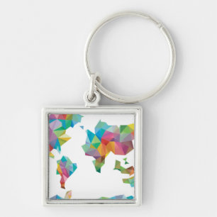 World Map Made of Geometric Shapes Keychain
