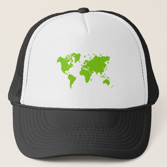 World Map - Martian Green Trucker Hat (Front)