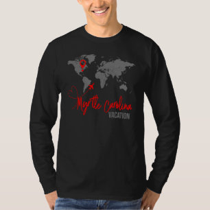 World Map Myrtle Beach Map Matching Family Vacat T-Shirt