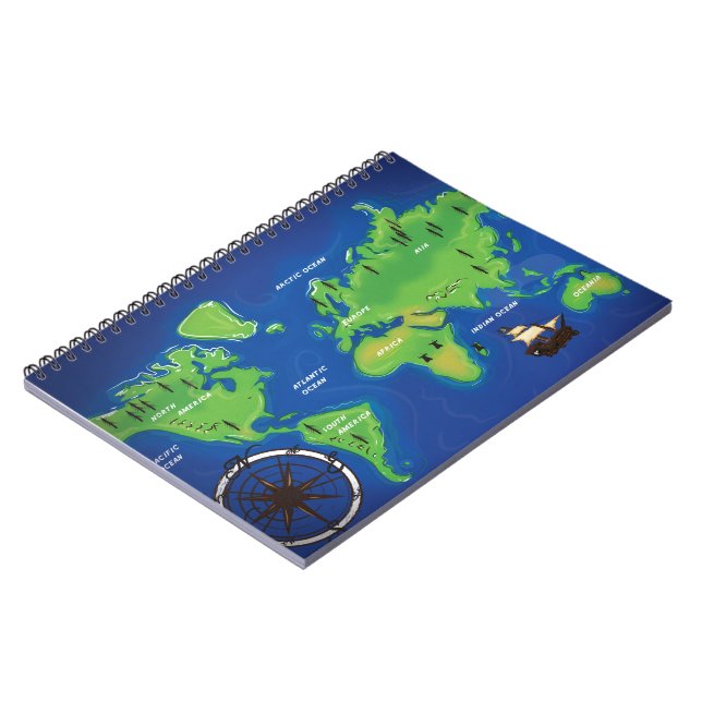 World Map Notebook (Left Side)