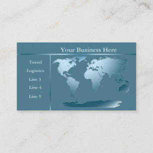 World Map Ocean Blue Business Card 2
