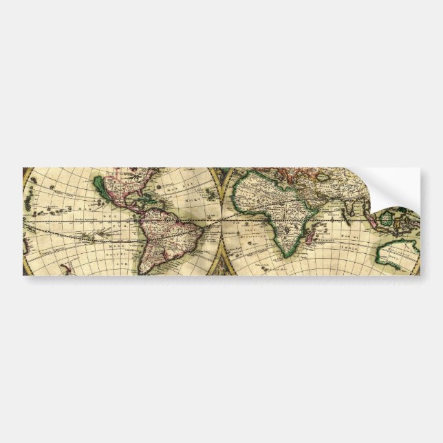 World Map of 1689 Gifts Bumper Sticker (Front)
