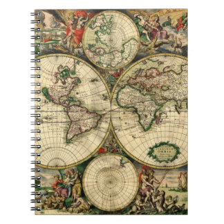 World Map of 1689 Gifts Notebook