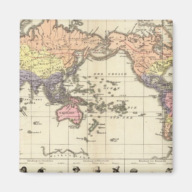 World Map of Clothing Styles Magnet (Front)