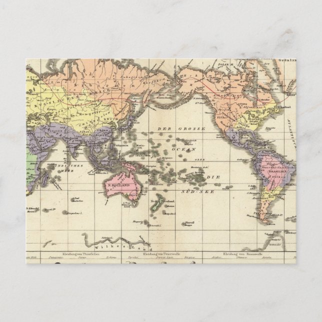 World Map of Clothing Styles Postcard (Front)