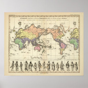 World Map of Clothing Styles Poster