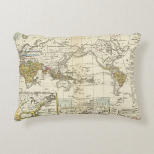 World Map of Diseases Accent Pillow